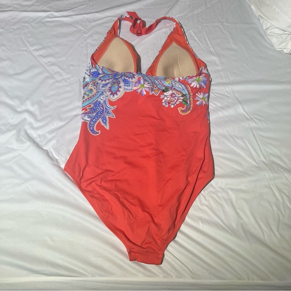 Johnny was bathing suit L orange floral - Picture 4 of 9